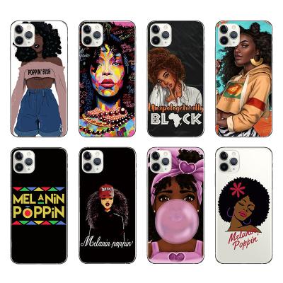 China Shockproof Antiman African people Black Head girl Phone Case for iPhone 13 pro max 13 mini 12 11for iphone 11 pro mobile case for ladies for sale