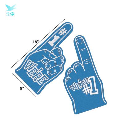 China EVA Wholesale Football Fans Cheering Hands EVA Foam Fun Fingers Custom Logo for sale