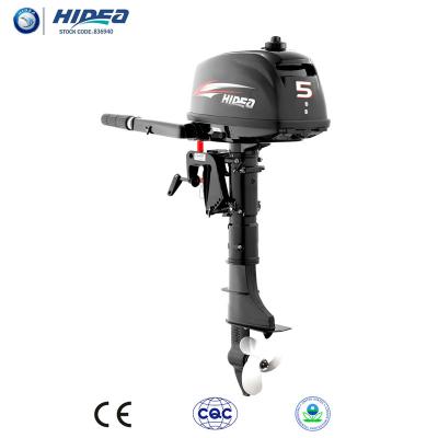 China Hidea Motor CE Approved 2 Stroke 5hp Outboard Motor For Sale Short Rear Shaft Control Single Cylinder 5F Motor HD5FHS for sale