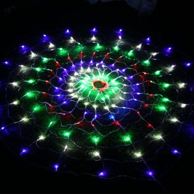 China Christmas Party Hoom Decoration 1.5M Net Light 160 LED Spider Webs Curtain Background Light Xmas Wedding Party New Year Decorations for sale