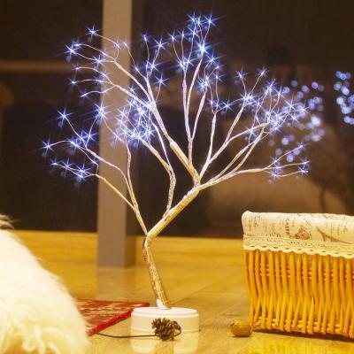 China Classic Table Desk Lamp For Decoration 20 Inch 108 LED Copper Wire Twig Branches Lights Bonsai Tree Light for sale