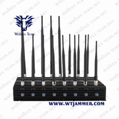 China jammer do sinal do telefone do VHF 3G 4G 5G da frequência ultraelevada do construtor de WiFi do jammer do sinal do telefone celular celular dos canais das Multi-faixas 14 à venda