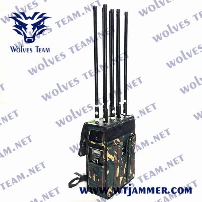 China Jammer impermeável do UAV da trouxa do jammer militar durável do sinal do zangão de GPS WIFI5.8G do poder superior à venda