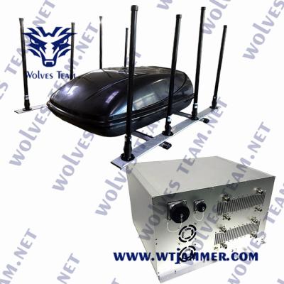 China GSM PCS Vehicle Signal Jammer 3G 4G 5G WIFI GPS VHF UHF 500W CDMA for sale