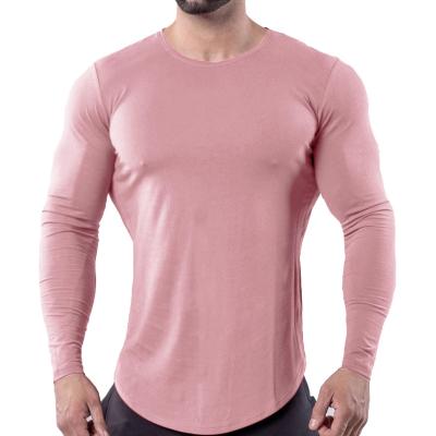 China Breathable Men Long Sleeve Solid Essential Thermal Quick Dry Active Training T-Shirt for sale