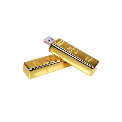 China Gold Metal Bar Shape Flash USB Drive USB 4GB 8GB Memory Stick 32GB 128GB 16GB Pendrive USB Custom Stick for sale