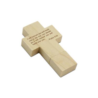 China Fillilight Fast Speed ​​Wooden Cross Drive Wooden USB Drive Promotional Custom USB 2.0 Flash Memory for sale