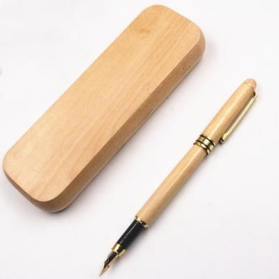 China office & School Pen Fillinlight Maple Fountain Pen set maple pen with wooden box for sale