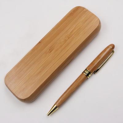 China office & School Pen Fillinlight Eco Friendly 100% Natural Carbonized Bamboo Ballpoint Pen With Bamboo Box for sale