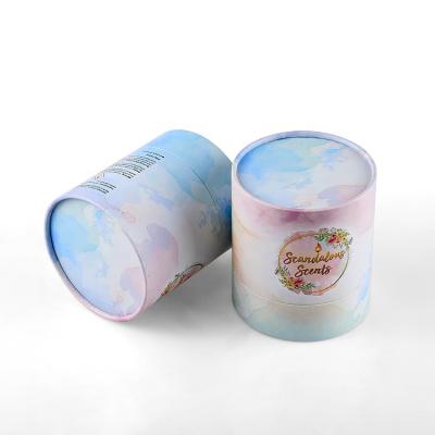 China Gift candle jar paper tube cylinder cardboard decorative eco handmade custom printed packaging boxes for sale