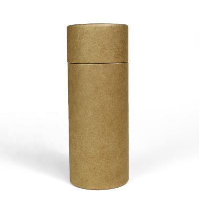 China Biodegradable Air Freshener Lift Up Cylinder Packaging Box Kraft Paper Cardboard Lip Balm Tube for sale