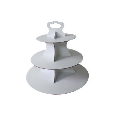 China Viable high quality custom made high quality custom made table top decorations multi-layer disposable cardboard tower cake stand disposable cake stand for sale