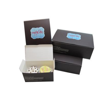 China Recycled Materials Customized Black Macaron Box Wholesale for sale