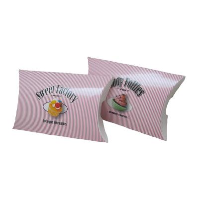 China Pretty Pink Recyclable Pillow Box Candy Pillow Box For Food Packaging for sale