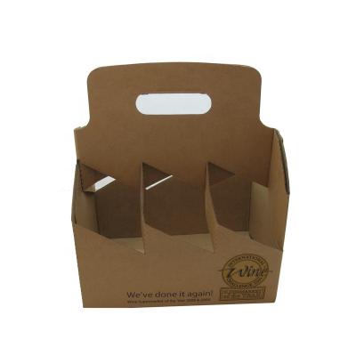 China Hot Sale Recycled Materials Custom Kraft Paper 6 Pack Bottle Carrier Wholesale for sale