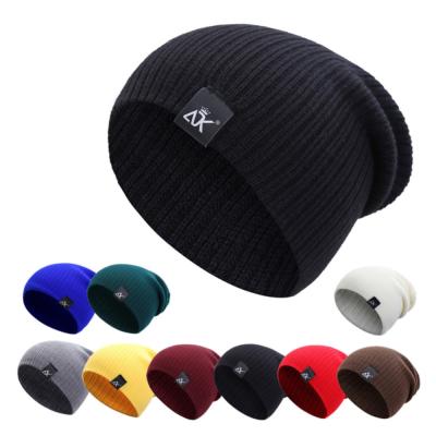 China Wholesale hot women's vintage acrylic loose beanie hat custom logo acrylic unisex cheap fashion knit winter hat knitted cap for men for sale