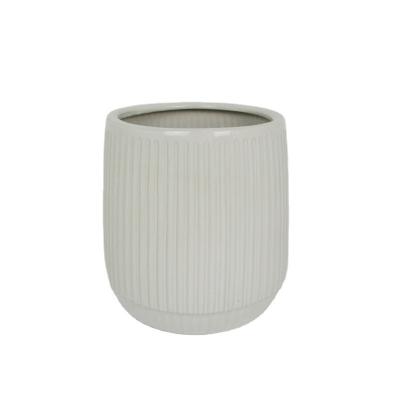 China Wholesale modern white ceramic planter pot modern FLOWER POT WITH SAUCER size ceramic flower pot for sale