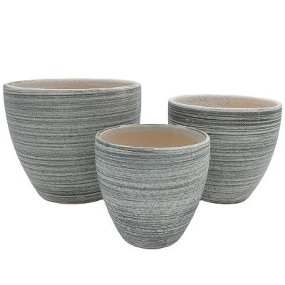 China FLOWER POT 3 Modern Outdoor Ceramic Planters Ceramic Flower Pot SET For Outdoor Decoration for sale