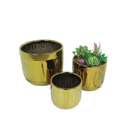 China Modern exported to overseas ornamental wholesale ceramic vase set of 3 flower pot flower vase round plant pots for sale