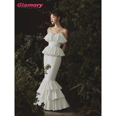 China Breathable Sexy Mermaid Dresses Sweetheart Spaghetti Strap Wedding Dress Ruffles Wedding Dress for sale