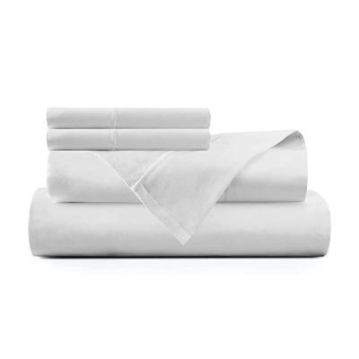 China Viable Hotel Bedding Set 100% Polyester Fiber Flat Sheet Set White Bed Linen for sale