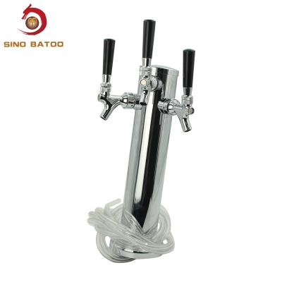 China All Brushed Stianless Steel 3 Faucet Draft Beer Tower for sale