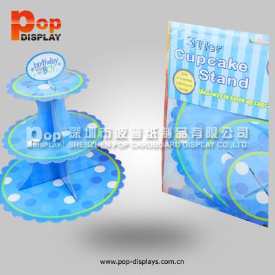 China Double Side Custom Design Cheaper High Quality Recyclable Promotion Cardboard Cupcake Stand for sale