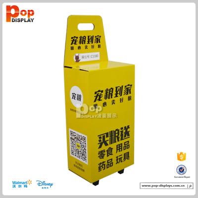 China Double Sided Strong Corrugated Material Cardboard Exhibition Display Box With Plastic Handle for sale