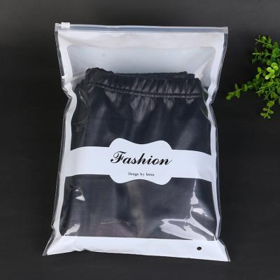 China Custom Logo Printed Plastic Clothes Packaging Fabric Bag With Transparent Zipper Zipper Garment Bags for sale