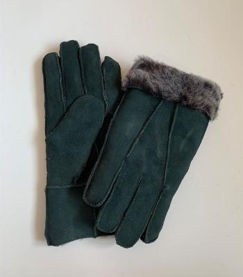 China Outdoor-Männer Schafsleder Handschuhe Mittens Braun grün zu verkaufen