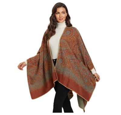 China Keep Warm Wholesale Price Printed Shawl Cape New Arrival Hijab Knitting Shawl For Winter for sale