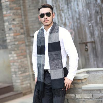 China Wholesale Soft Thick Touch Feeling Mens Womens OEM Custom Knit Scarf Acrylic Plaid Screen Striped Scarves For Winter for sale