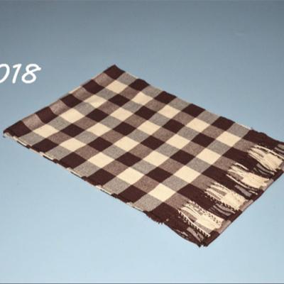 China Custom Men's Winter Thick Touch Feeling Pattern Soft Acrylic Striped Scarf Soft Knitted Scarf For Man for sale