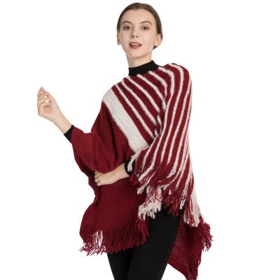 China 2020 New Winter Women's Thick Soft Feeling Poncho Cotton Long Plaid Pattern Scarf Shawl for sale