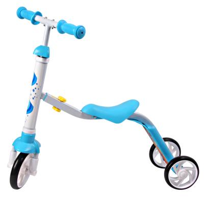 China PVC (pp inside) wheel kids 2 in 1 outdoor scooter 3 wheels factory direct sale high quality kids skate scooter for sale