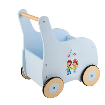 China Bring joyful to the children's factory direct sales of children's wooden shopping carts, walkers baby toys supermarket shopping carts for sale