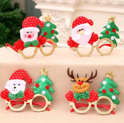 China 2022 Christmas Tree Santa Claus Snowman Antler Glass Plastic Kids Toys Christmas Decoration for sale