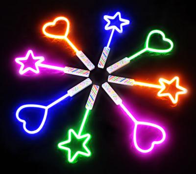 China Designs LED Neon Light Stick Star Like Shape Stick Flashing Fluorescent Custom for sale