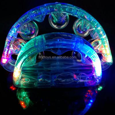 China Take Care of the Baby Customized Flashing Jingle Bell Noise Maker Shaking Sensory LED Basque Tambourine Toys for Bar Party for sale