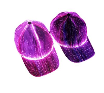 China 2021 Lighting LED Image Fiber Optic Hat Dance Party Hip Hop Lovers Hat For Bar Carnival for sale