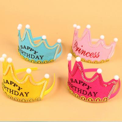 China Birthday led prince and princess hat led birthday crown for kids for sale