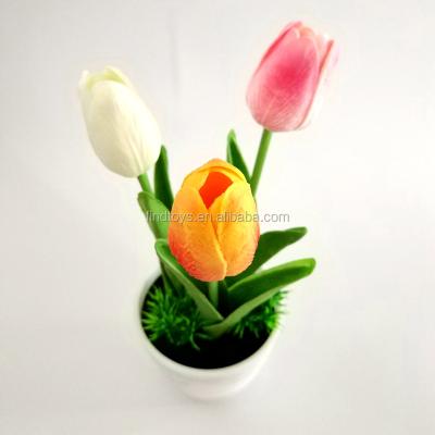 China Halloween New Design LED Tulip Flower Light Planter Pot Artificial Flashing Decoration for Mother's Day for sale