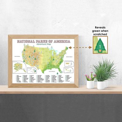 China Scratch Off Scratch Off Poster & Colorful Tube Paper Poster National Parks Scratch Off Travel Print 16X20 for sale