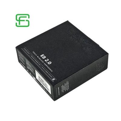 China Recycled Materials Black Wireless Earphone Cardboard Box Custom Paper Packaging Box Paper Gift Box for sale