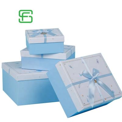 China Recycled Materials Cardboard Gift Apparel Packaging Box Luxury Paper Gift Box With Ribbon for sale