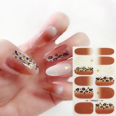 China Professional High Quality Plastic Art Accessories Manicure Full Cover Glitter Gradient Stickers Nail Tips Decals Adhesive for sale