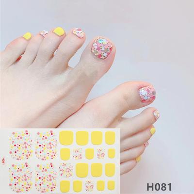 China Hot Selling Easy 3D Nail Manicure Full Toe Nail Tips Decals Popular Professional Stickers Art DIY Accessories Adhesive for sale