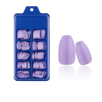 China Clear Design 240pcs/box/Solid Color Coffin Fake Nails Short Ballerina Nail Press On Nail Art Tips for sale