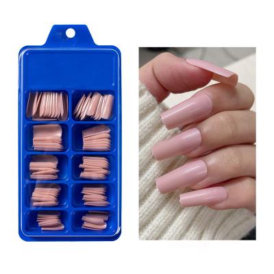 China Easy Apply Solid Color Customized Medium Long Square False Nails Press On Nail Tips For Artificial Nails Manicure for sale