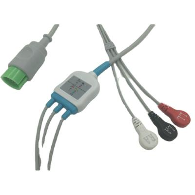 China Pinch / Grabber Most Popular Compatible For Spcelabs Magnetic 3 Lead Ecg Snap Cable for sale